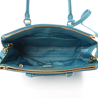 Prada Saffiano Medium Galleria Double Zip Tote Turchese 4 of 9