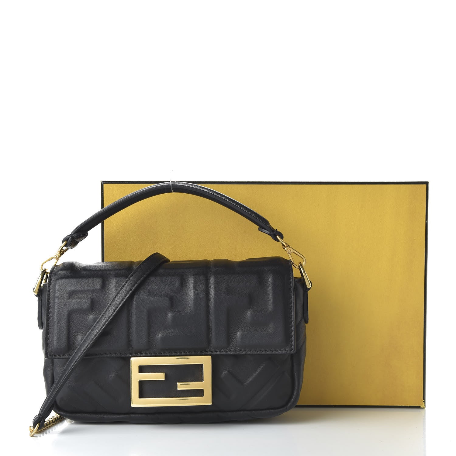 Fendi Nappa FF 1974 Embossed Mini Baguette Black 12 of 12
