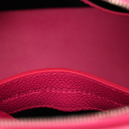 Balenciaga Signature Grained Calfskin Logo XXS Ville Top Handle Bag Fuchsia 7 of 10