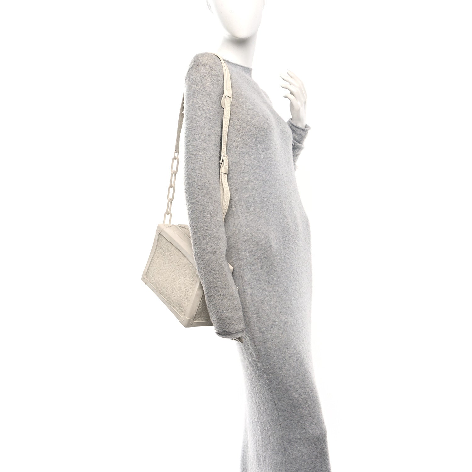 Louis Vuitton Taurillon Monogram Solar Ray Soft Trunk Powder White 2 of 11