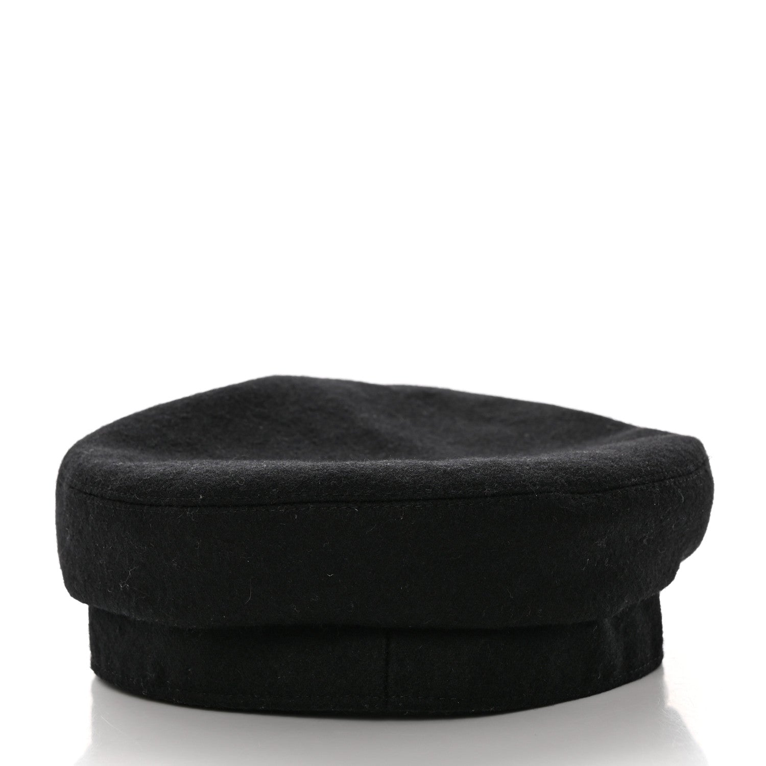 Hermes Wool Flannel Embroidered Womens Cabourg En Finesse Cap 57 Black 6 of 9