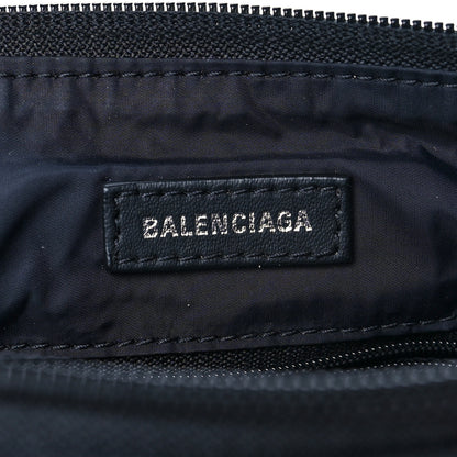 Balenciaga Recycled Sport Nylon Logo Embroidered Wheel Sling Bag Black White 6 of 7