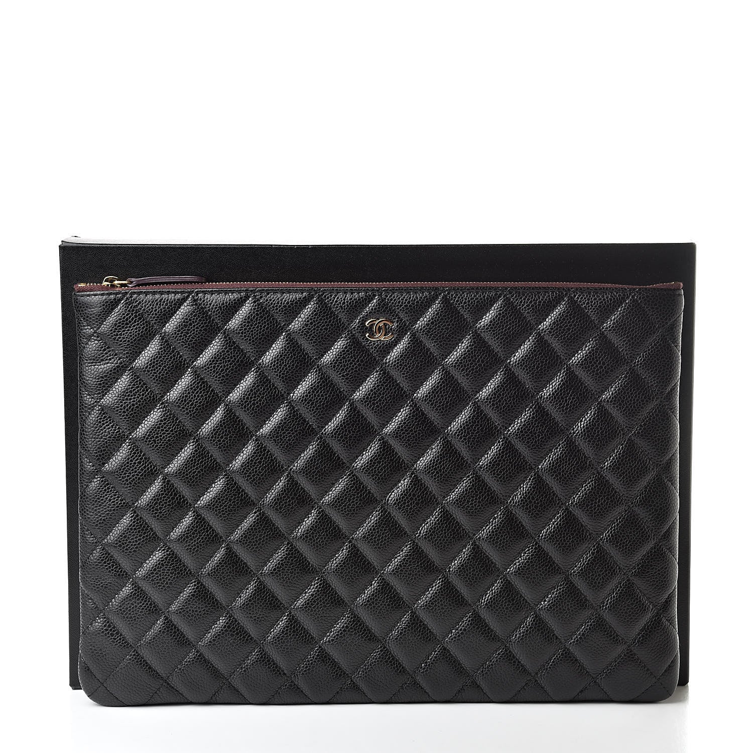 Chanel Caviar Quilted Large Cosmetic Case Black 8 of 8