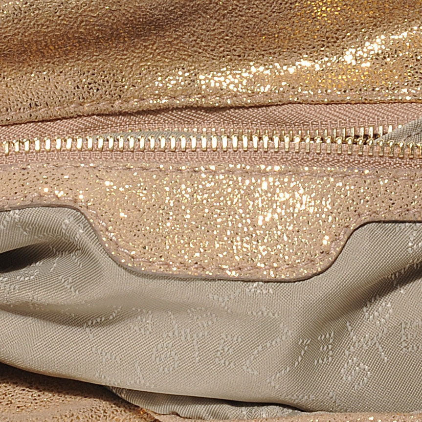 Faux Leather Shaggy Deer Falabella Small Gold