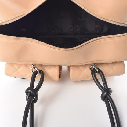 Chanel Calfskin Quilted Large Cambon Multipocket Reporter Beige Black 5 of 16