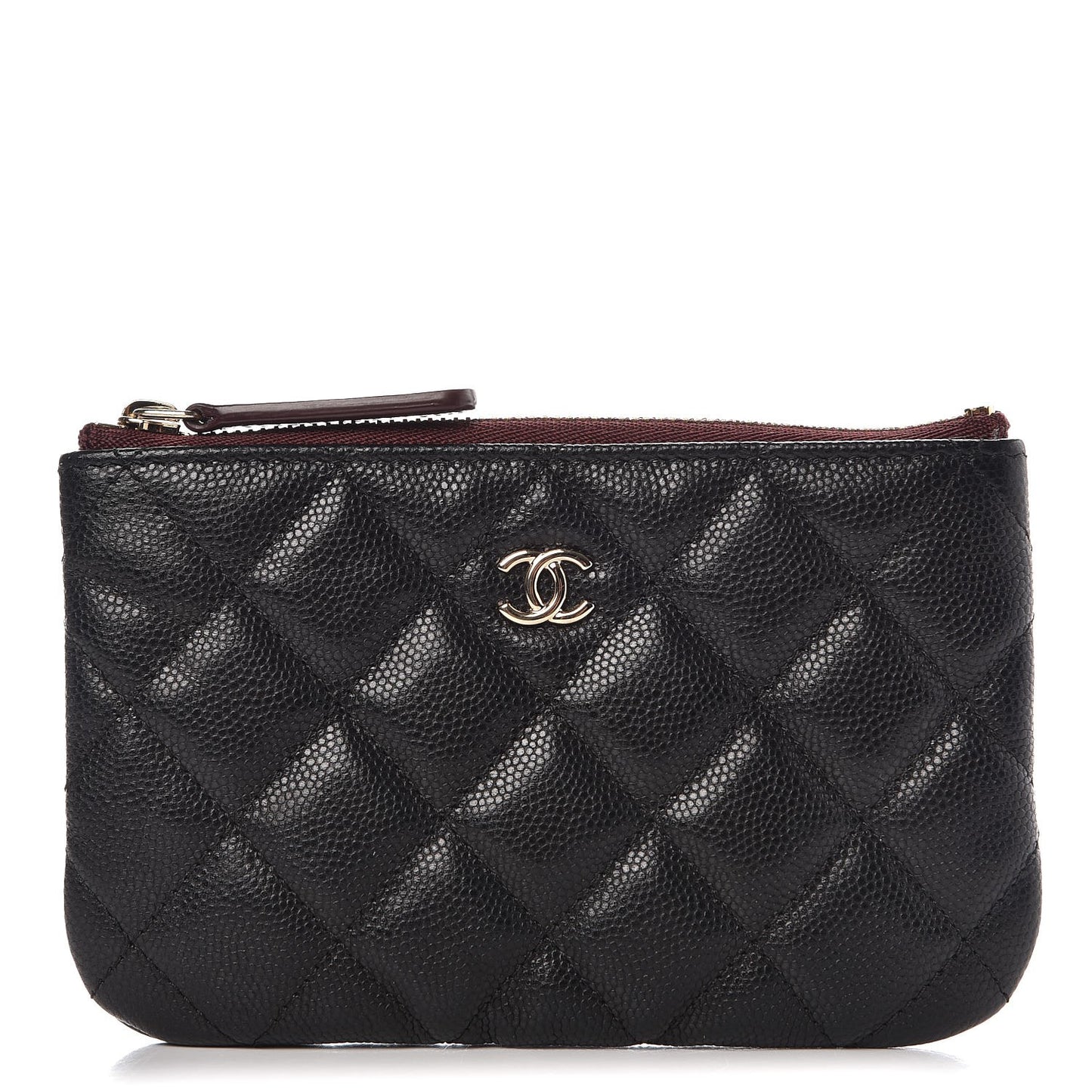 Caviar Quilted Small Cosmetic Case Black