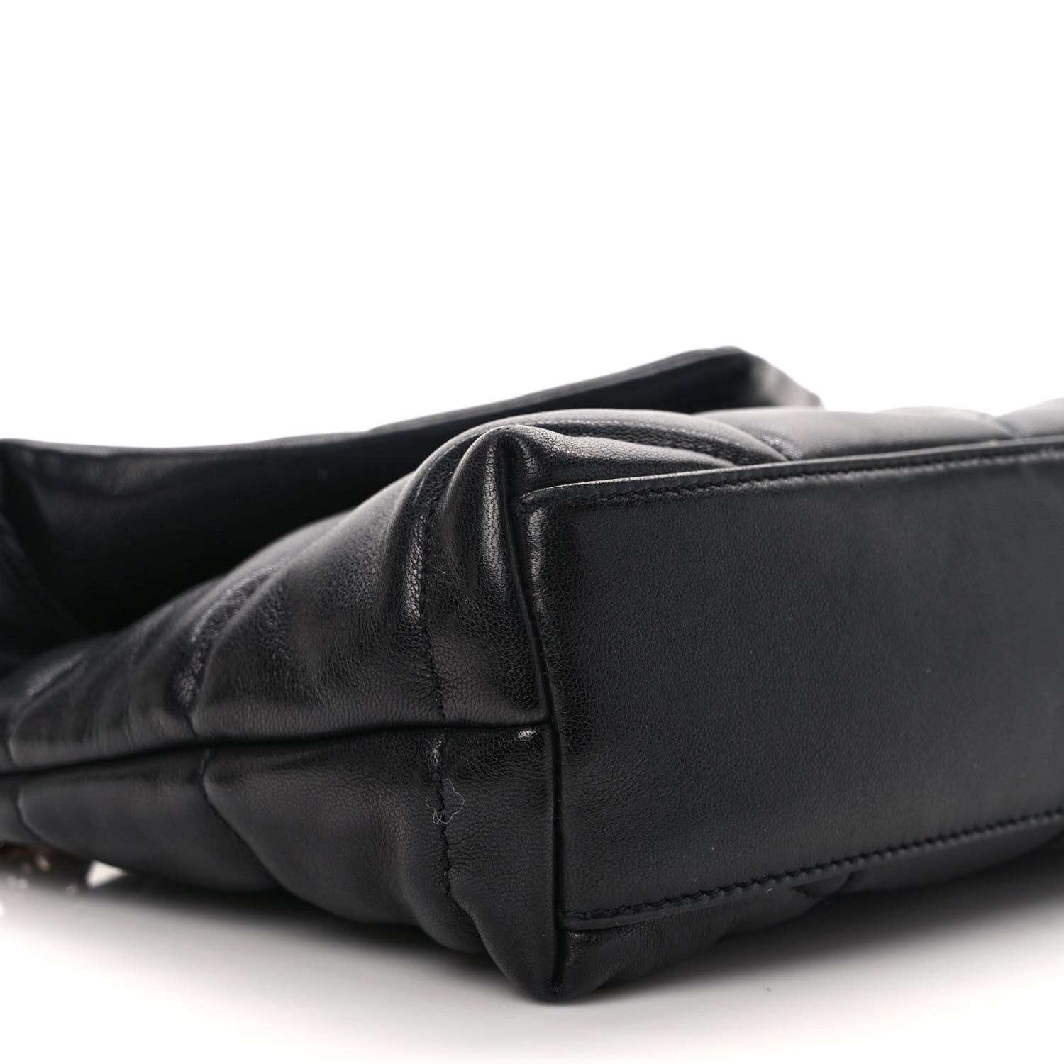 Saint Laurent Lambskin Quilted Toy Loulou Puffer Monogram Chain Satchel Black 7 of 11