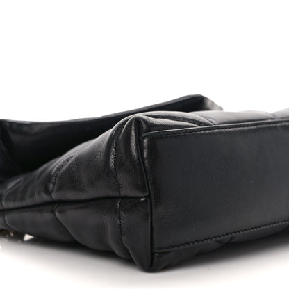 Saint Laurent Lambskin Quilted Toy Loulou Puffer Monogram Chain Satchel Black 7 of 11