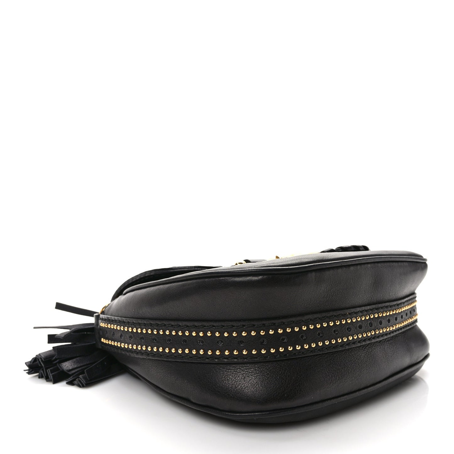 Calfskin Small Snaffle Bit Shoulder Bag Black