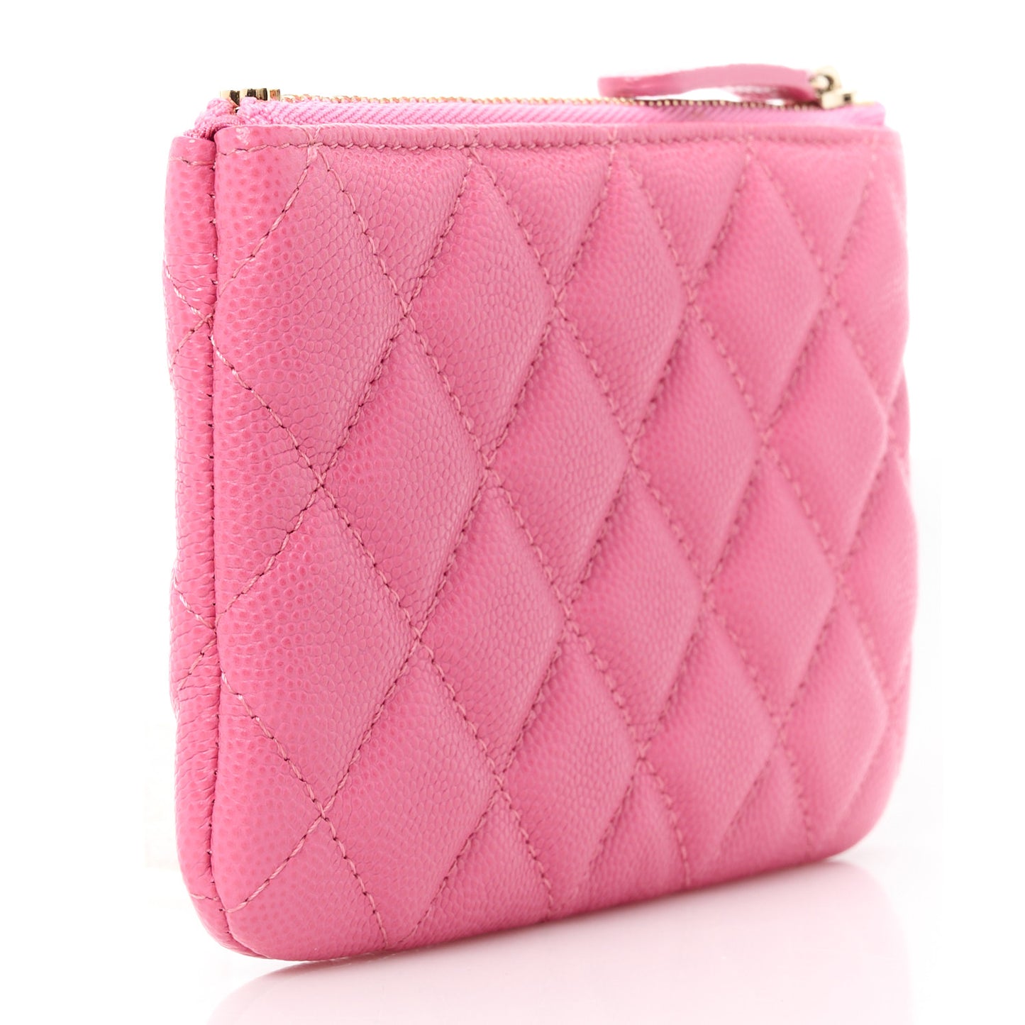 Caviar Quilted Small Cosmetic Case Pink