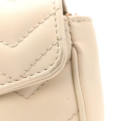Gucci Calfskin Matelasse Super Mini GG Marmont Shoulder Bag White 11 of 16