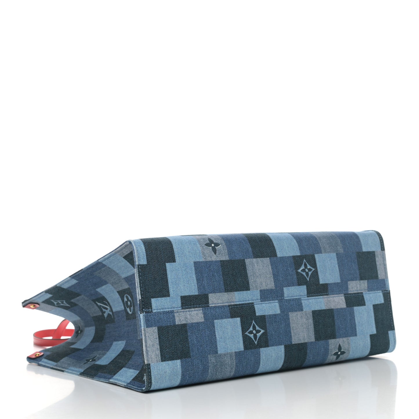 Denim Damier Monogram Onthego Blue Rouge