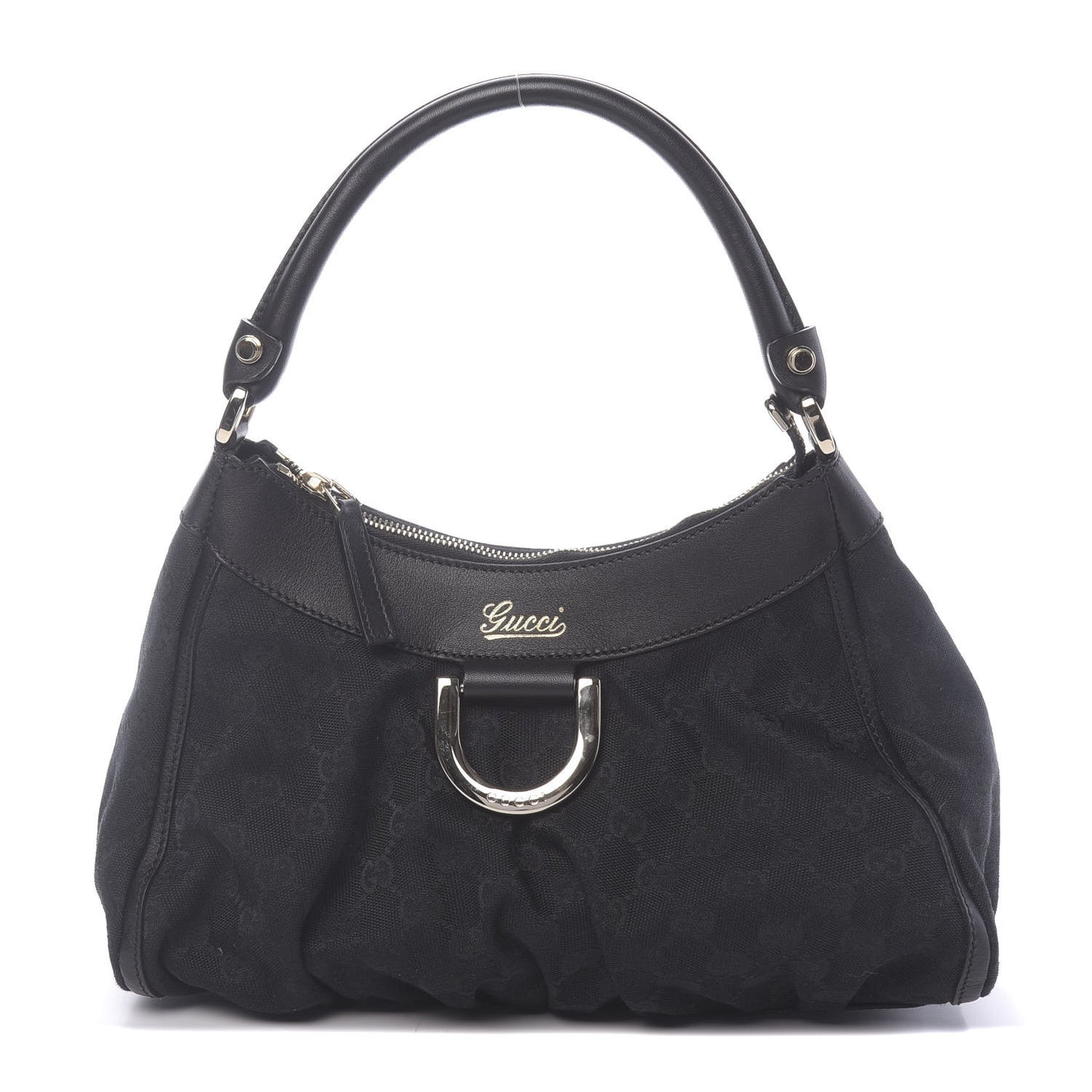 Monogram Medium D Gold Ring Hobo Black