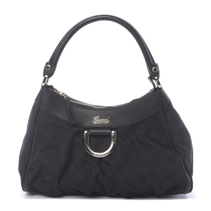 Gucci Monogram Medium D Gold Ring Hobo Black 1 of 13