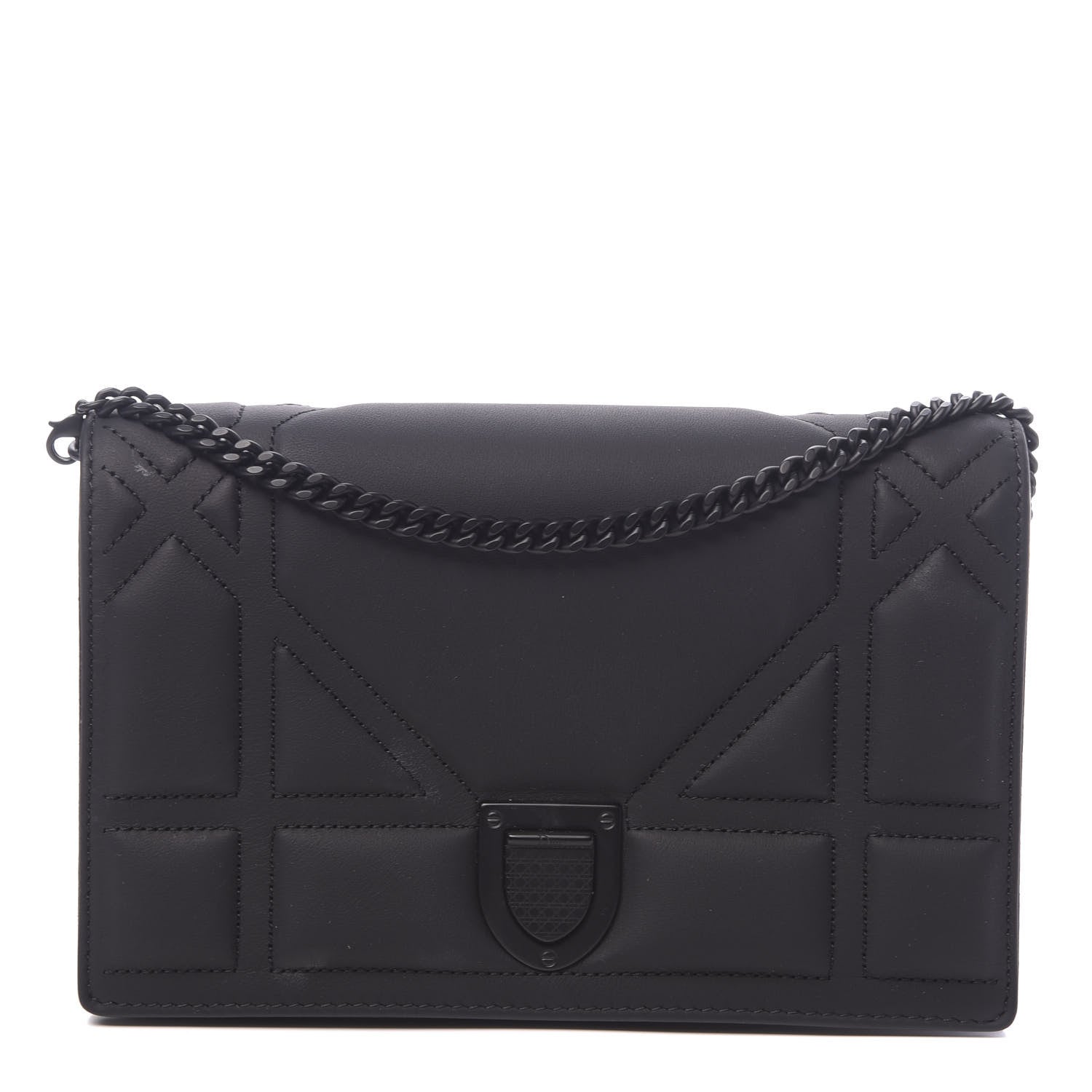 Christian Dior Ultra Matte Calfskin Diorama Wallet on Chain Pouch Black 1 of 11