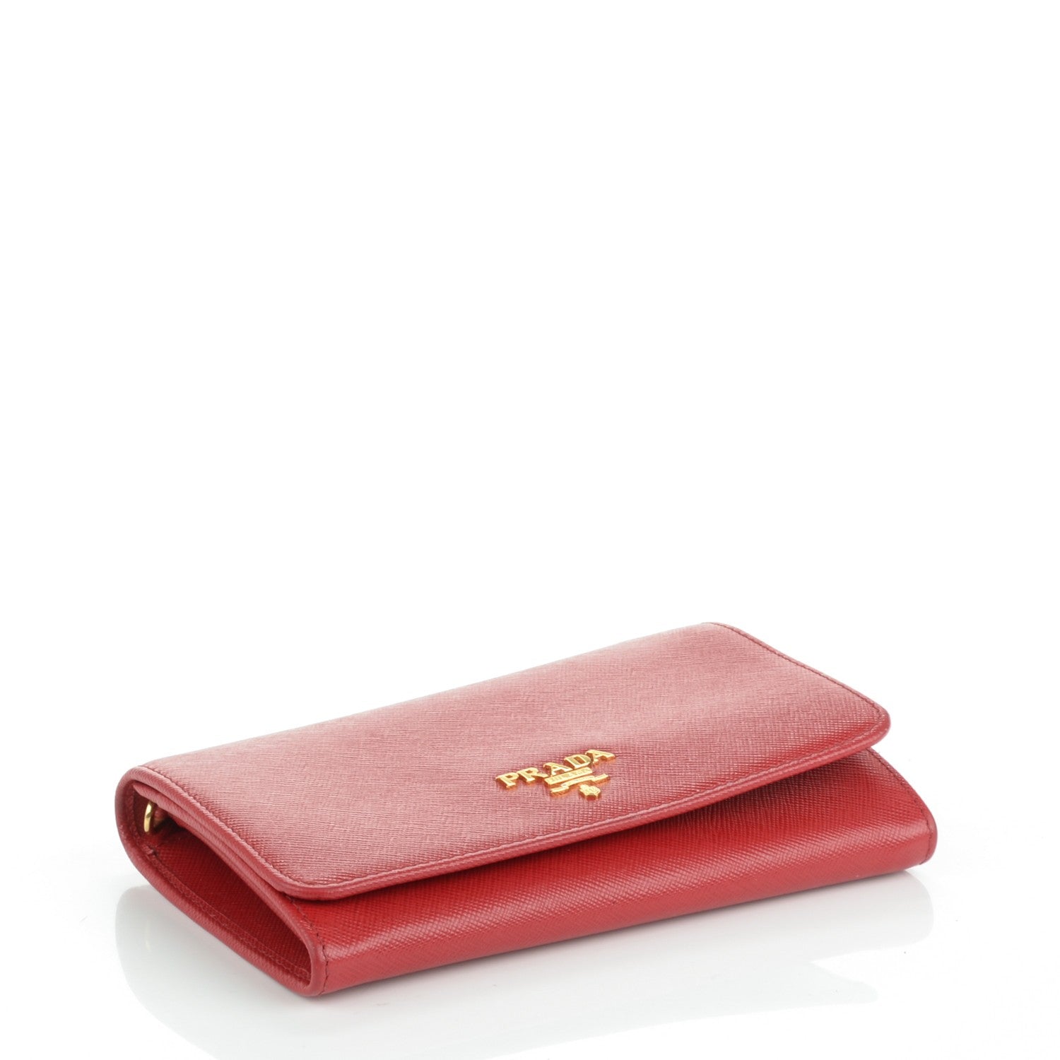 Prada Saffiano Metal Wristlet Wallet Fuoco 4 of 8