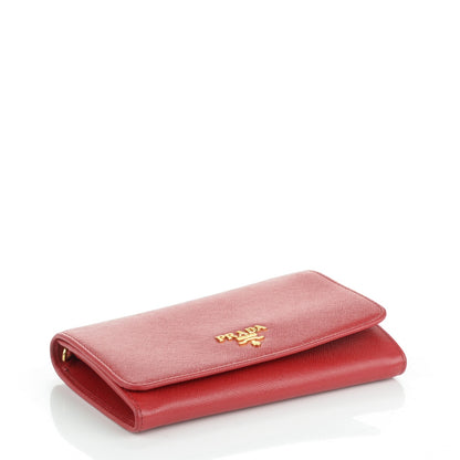 Prada Saffiano Metal Wristlet Wallet Fuoco 4 of 8