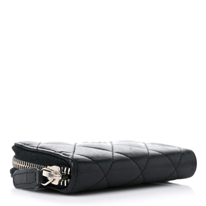 Chanel Lambskin Quilted Zip Coin Purse Black 4 of 10