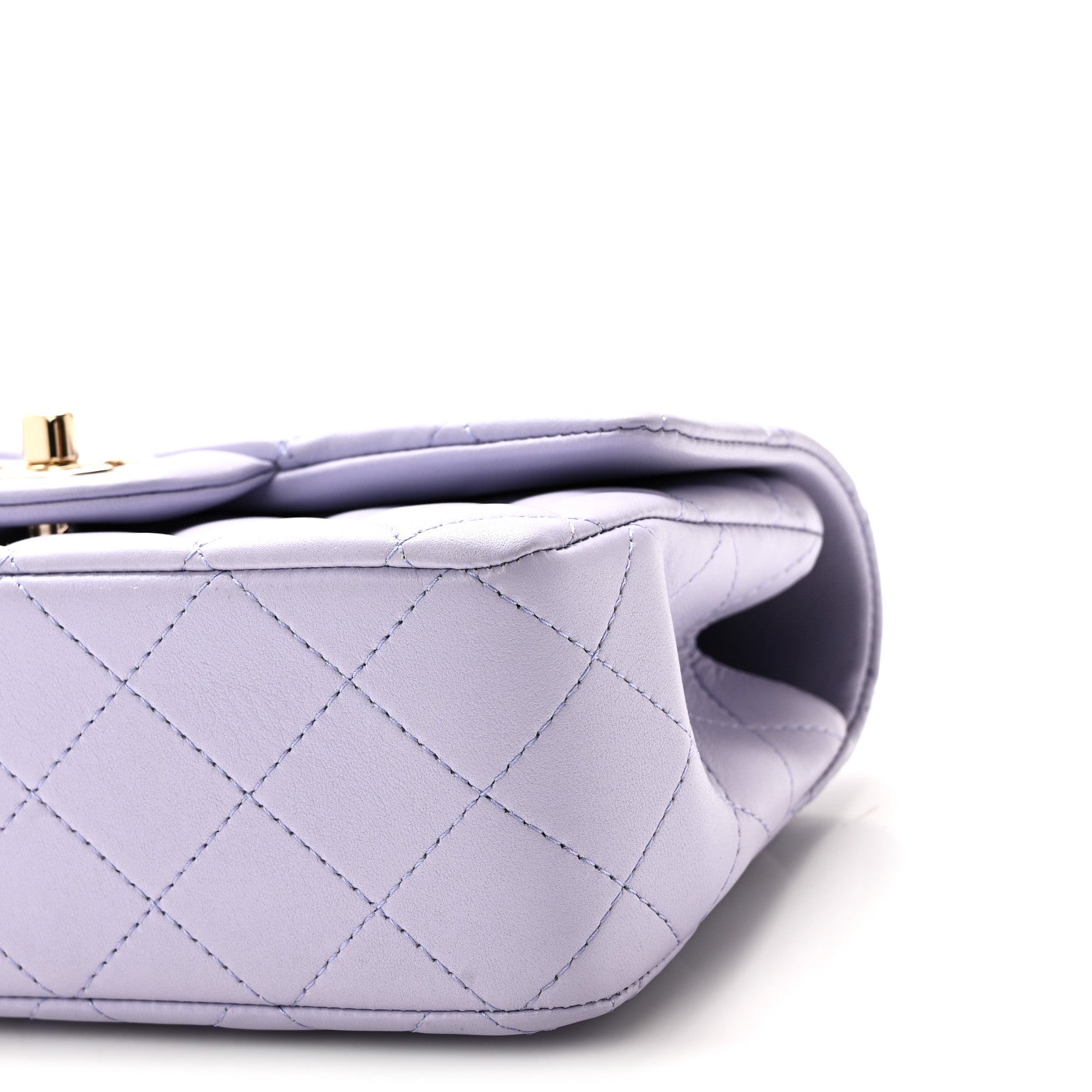 Chanel Lambskin Quilted Mini Top Handle Rectangular Flap Light Purple 10 of 11