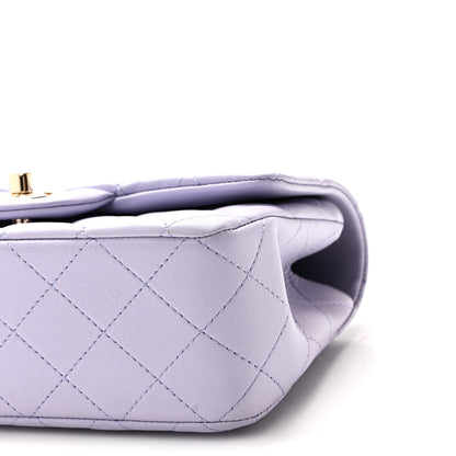Chanel Lambskin Quilted Mini Top Handle Rectangular Flap Light Purple 10 of 11