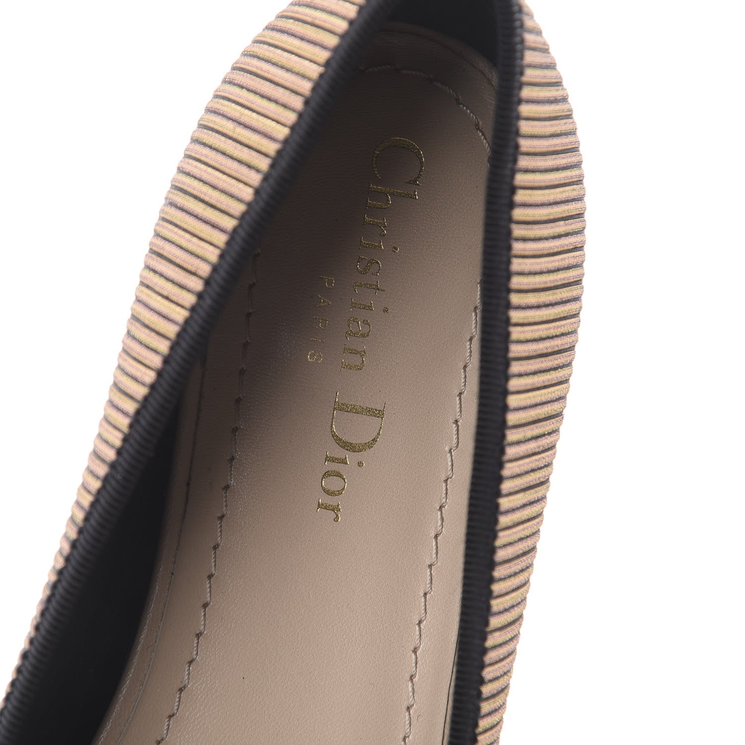Christian Dior Laminated Grosgrain Miss J'Adior Ballerina Flats 39.5 Bronze 6 of 7