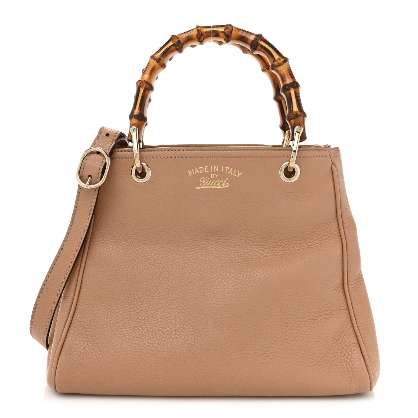 Calfskin Small Bamboo Shopper Tote Camelia