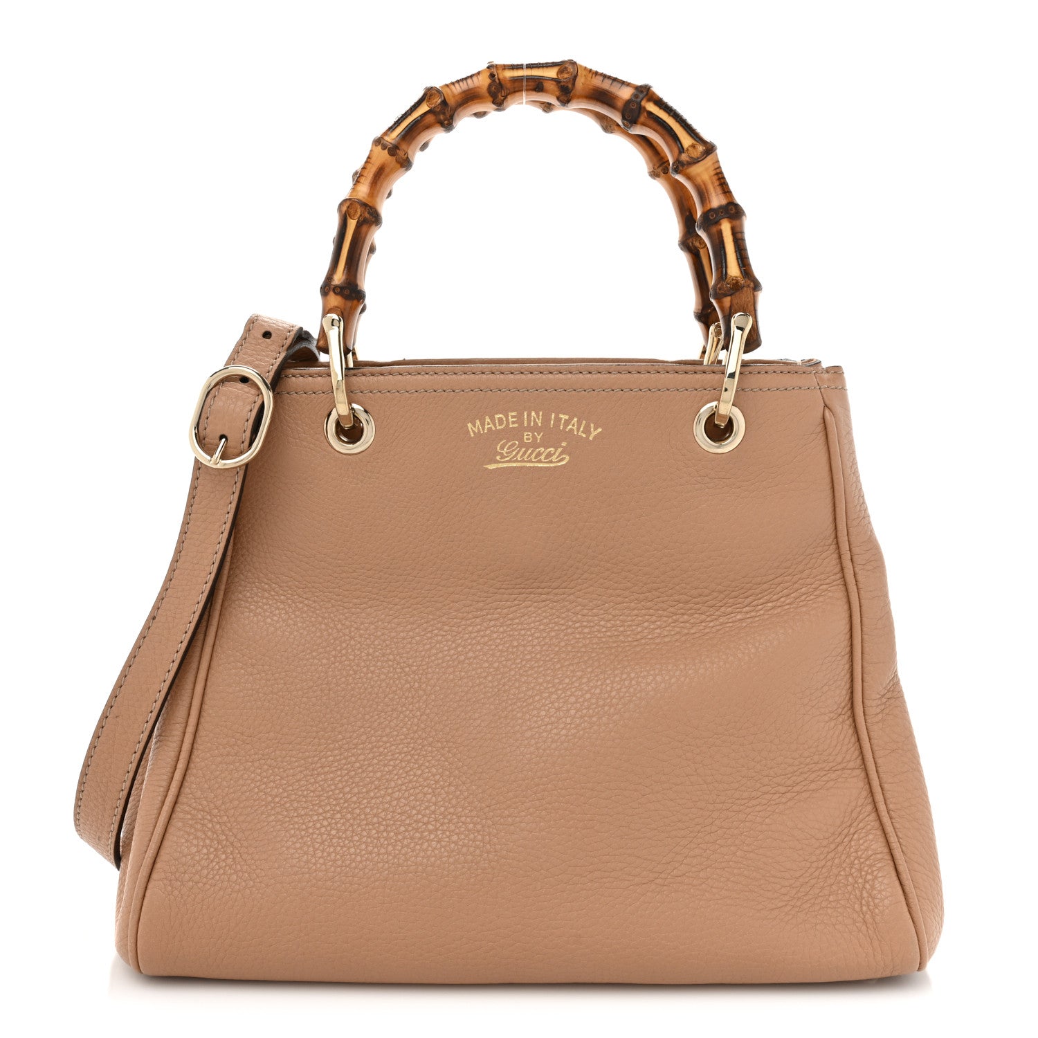 Gucci Calfskin Small Bamboo Shopper Tote Camelia 1 of 18