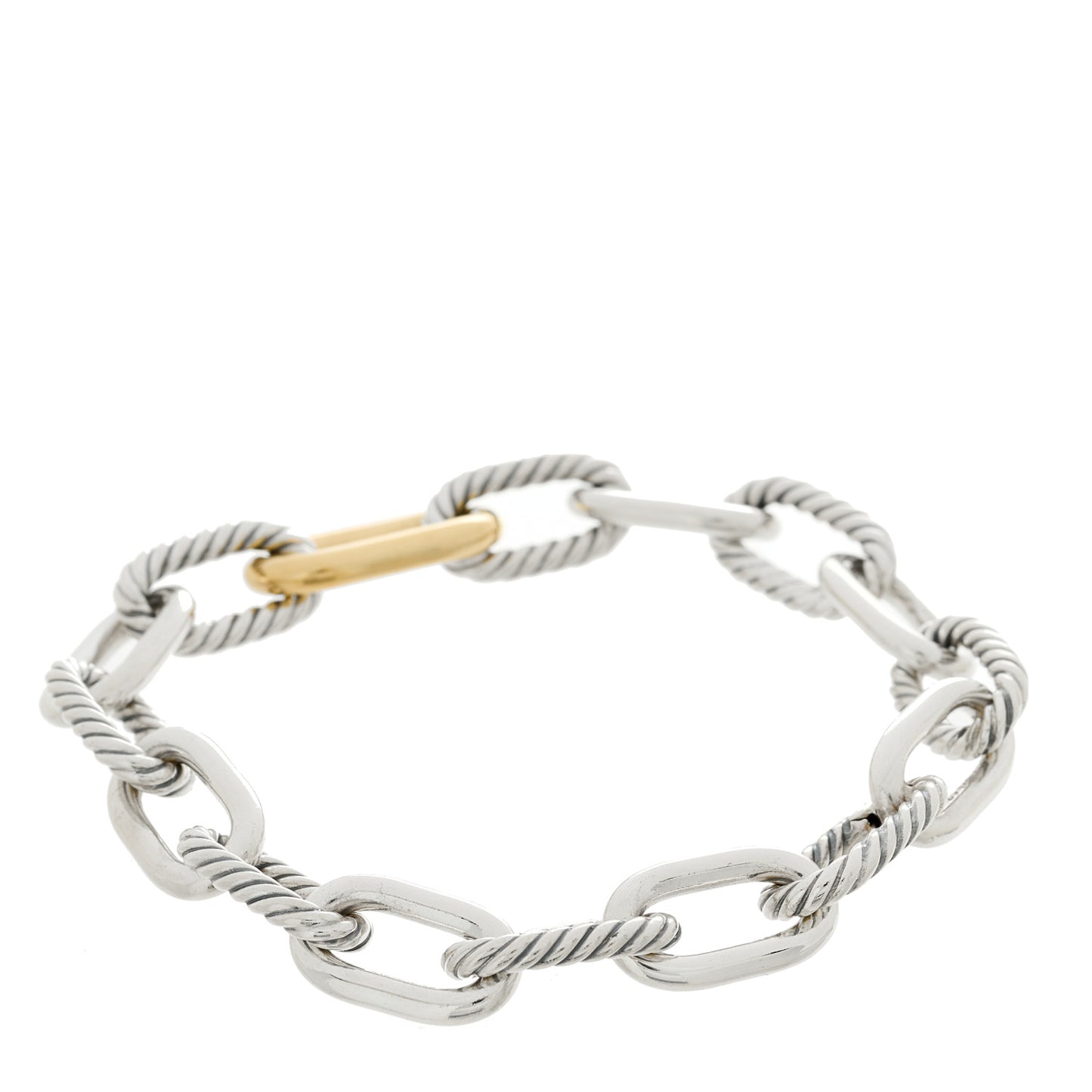 Sterling Silver 18K Yellow Gold 11mm Madison Chain Bracelet