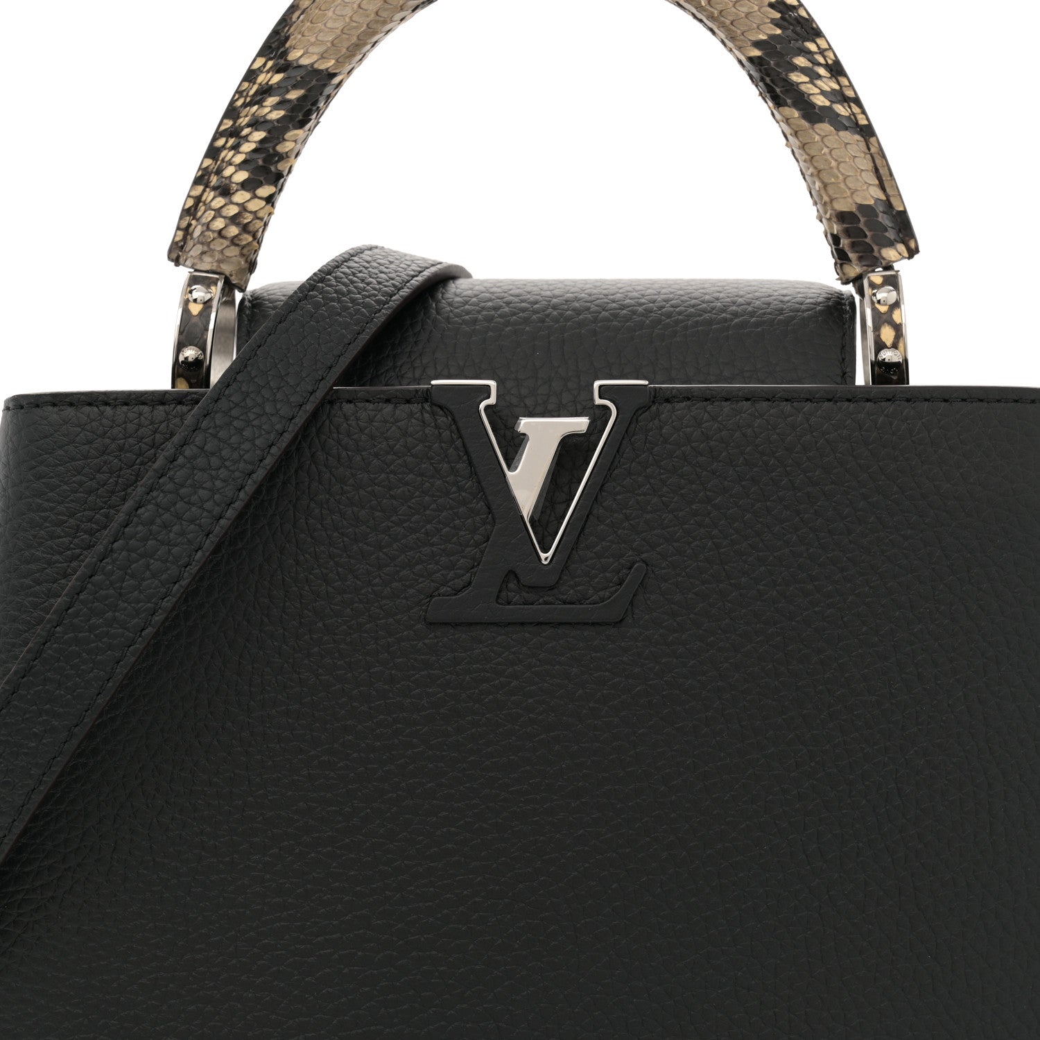 Louis Vuitton Taurillon Snakeskin Capucines BB Black 7 of 10