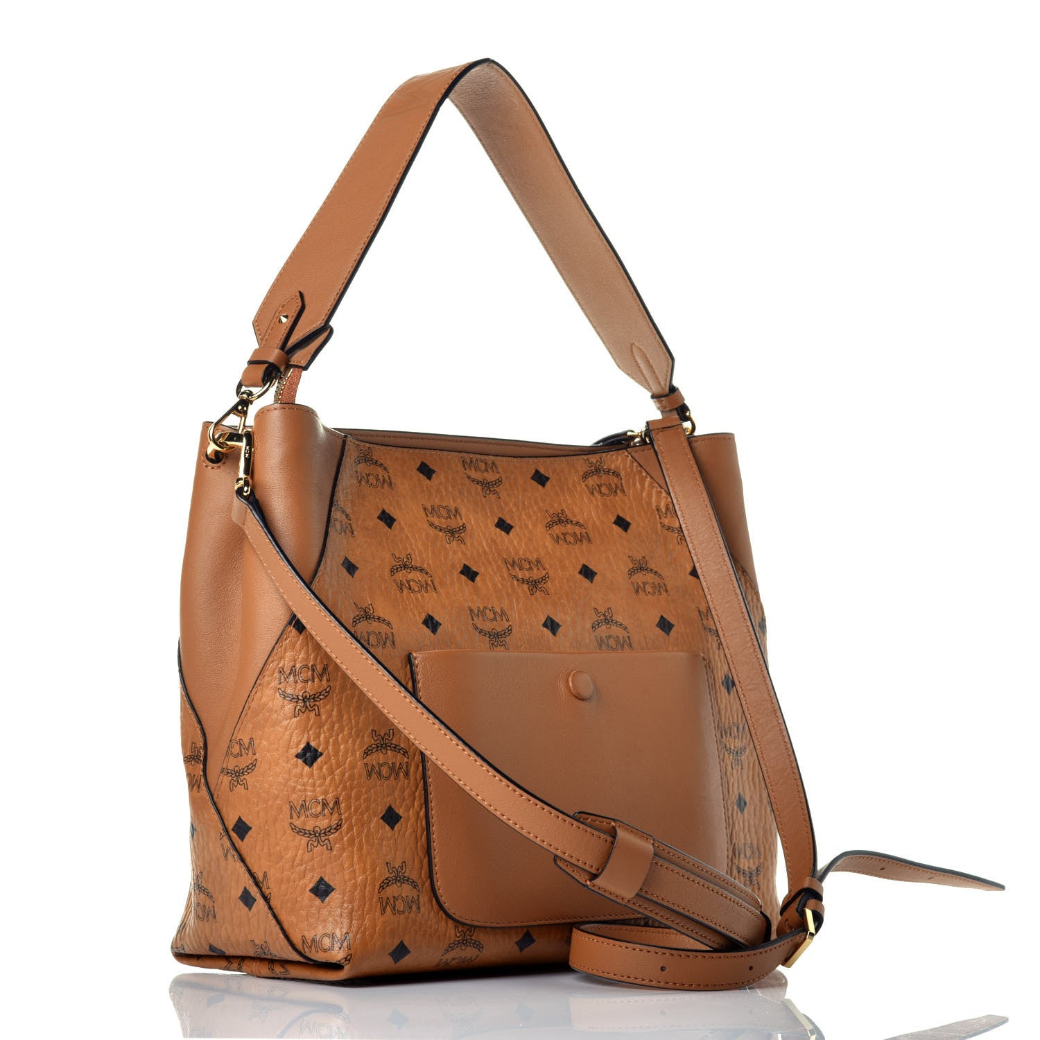 MCM Visetos Medium Klara Hobo Cognac 4 of 9