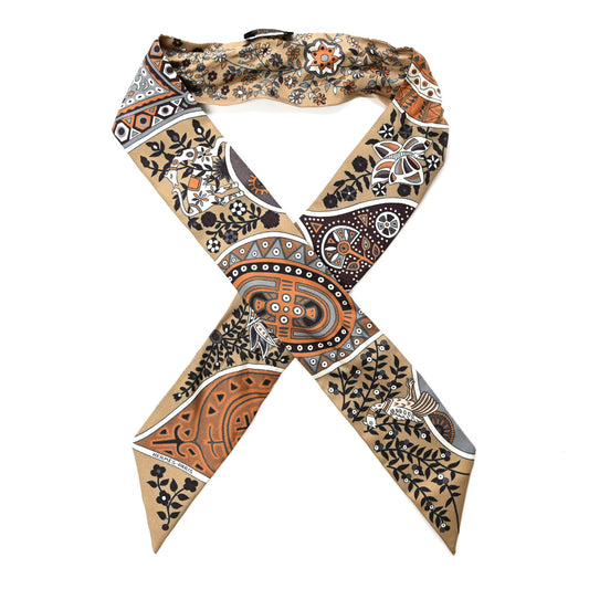 Silk L'Arbre De Vie Twilly Camel Gris Bleuete Caramel