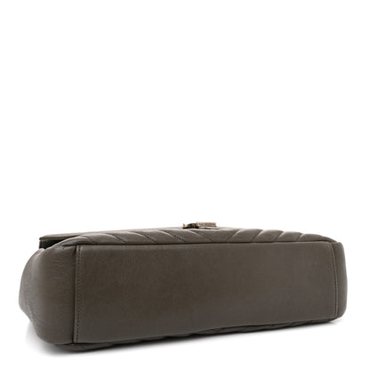 Saint Laurent Sheepskin Matelasse Chevron Monogram Large College Satchel Dark Anthracite 4 of 14