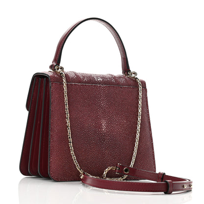 Bulgari Calfskin Galuchat Serpenti Forever Crossbody Plum 3 of 13