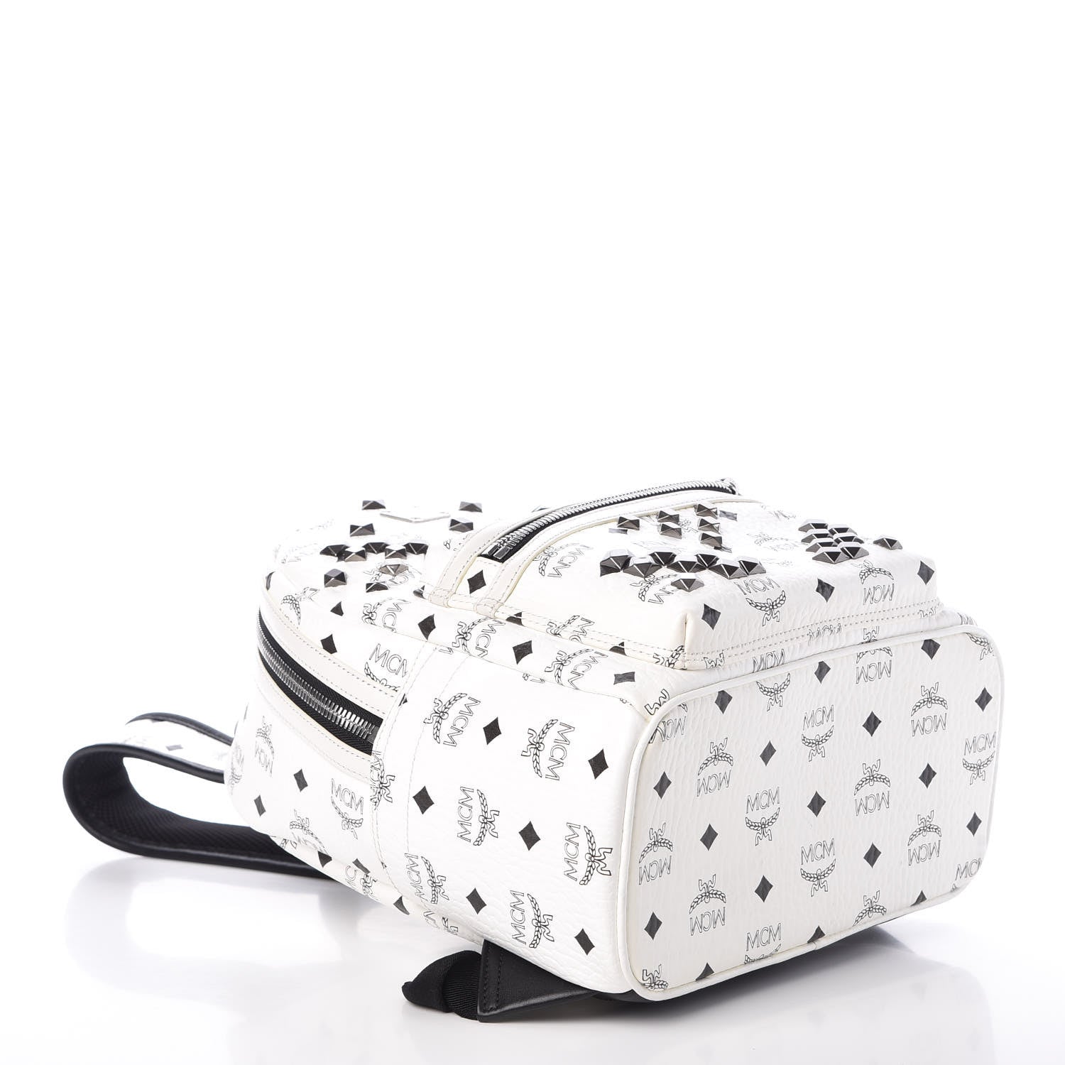MCM Visetos Studded Small Stark M Backpack White 4 of 7