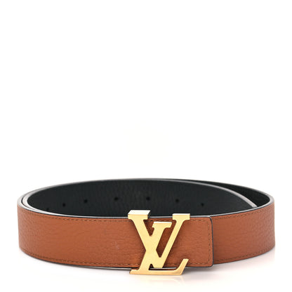 Louis Vuitton Taurillon Calfskin 30mm LV Initiales Reversible Belt 80 32 Black 1 of 5