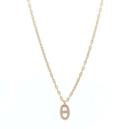 Hermes 18K Rose Gold Diamond PM New Farandole Pendant Necklace ST 1 of 3