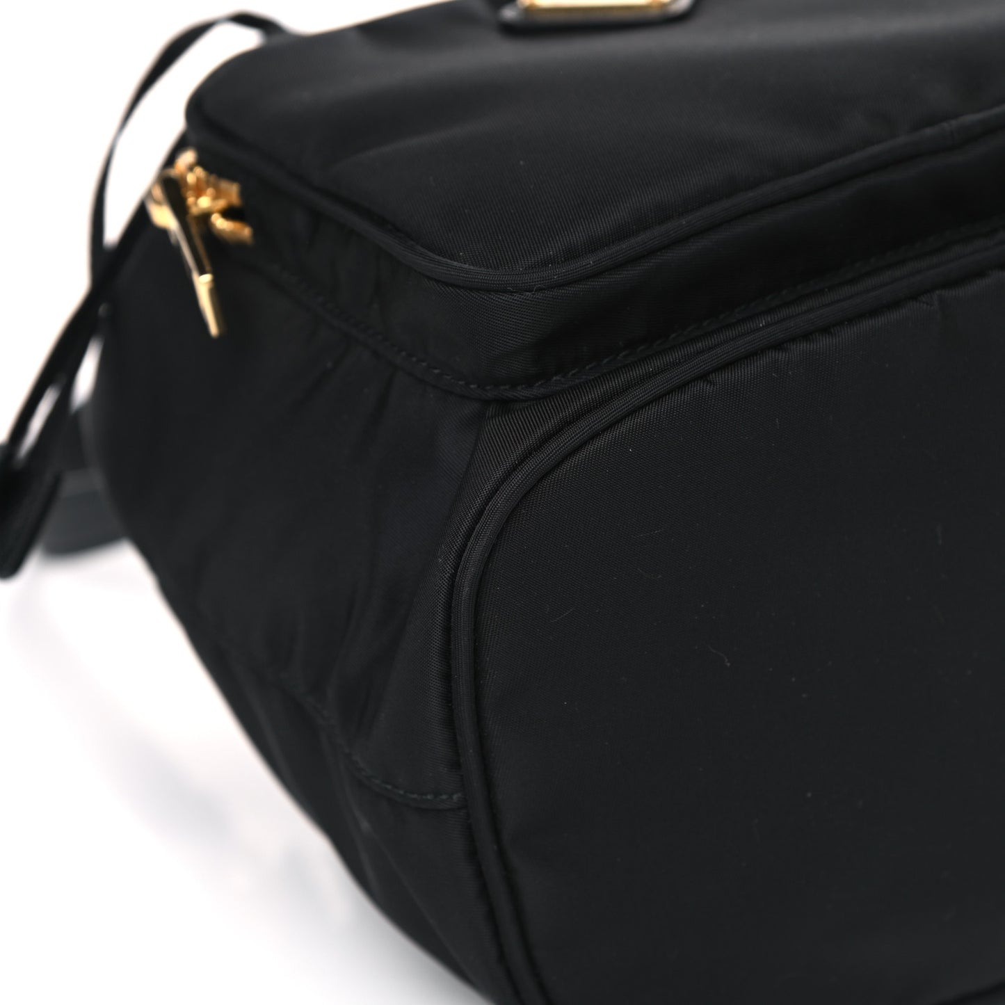 Saffiano Tessuto Nylon Mini Bucket Crossbody Bag Black