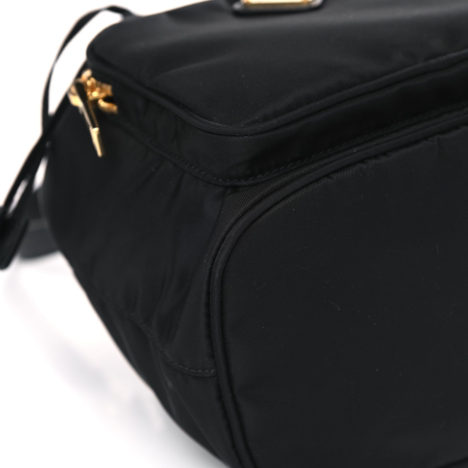 Prada Saffiano Tessuto Nylon Mini Bucket Crossbody Bag Black 8 of 12