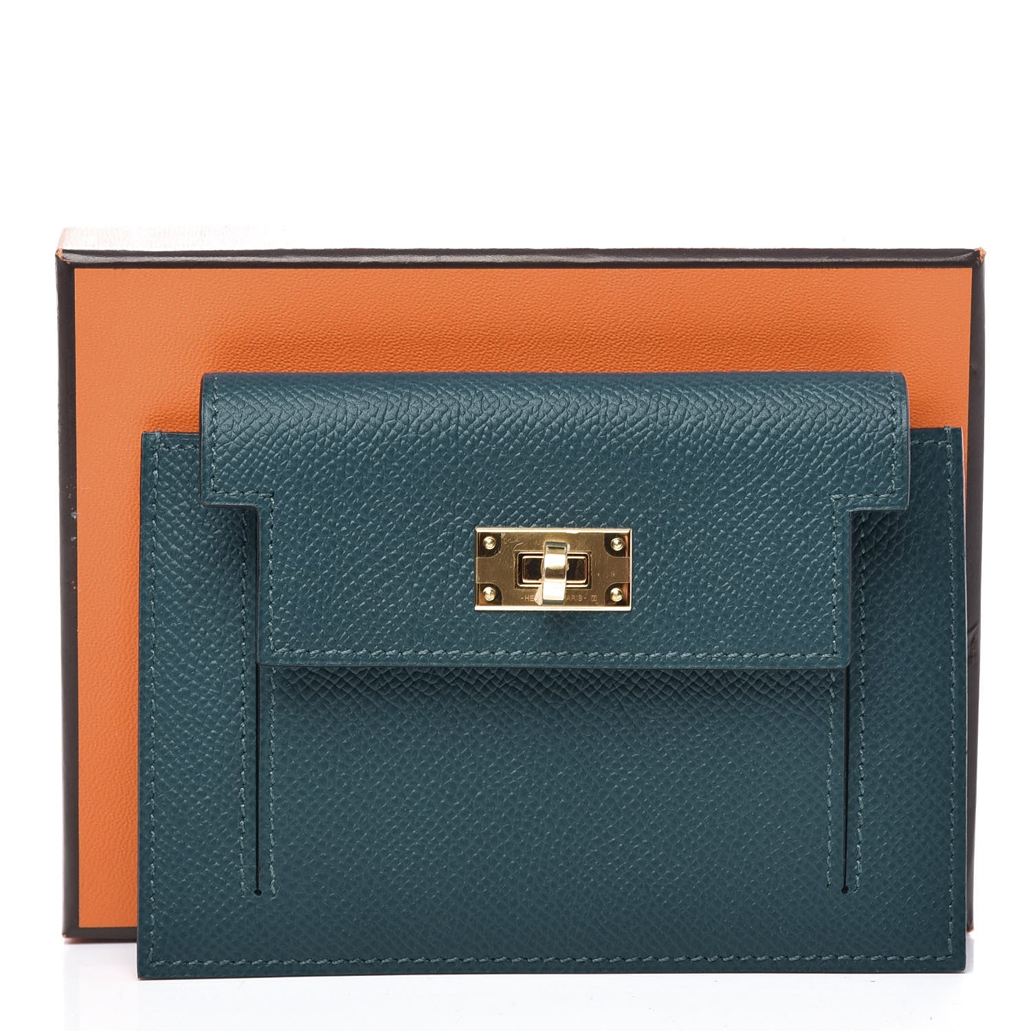 Hermes Epsom Kelly Pocket Compact Wallet Vert Bosphore 8 of 8