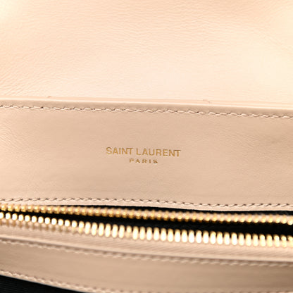 Saint Laurent Calfskin Y Quilted Monogram Small Loulou Chain Satchel Dark Beige 5 of 8