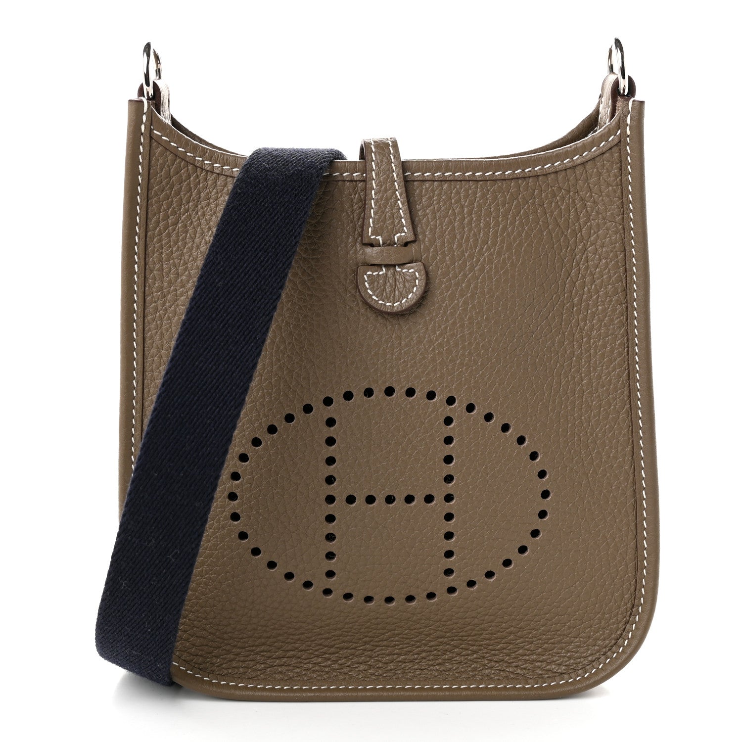 Hermes Taurillon Clemence Amazone Evelyne TPM Etoupe Bleu Indigo 1 of 9