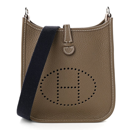 Hermes Taurillon Clemence Amazone Evelyne TPM Etoupe Bleu Indigo 1 of 9