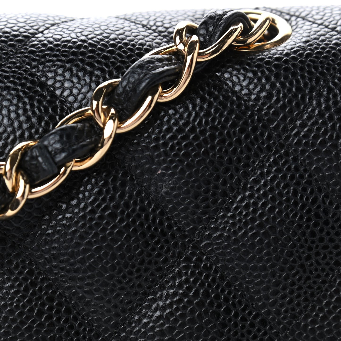 Caviar Quilted Jumbo Double Flap Black