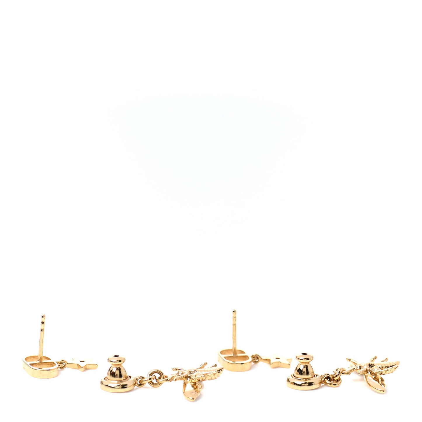 Crystal CD Bee Earrings Gold