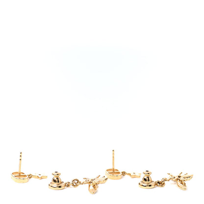 Christian Dior Crystal CD Bee Earrings Gold 3 of 4