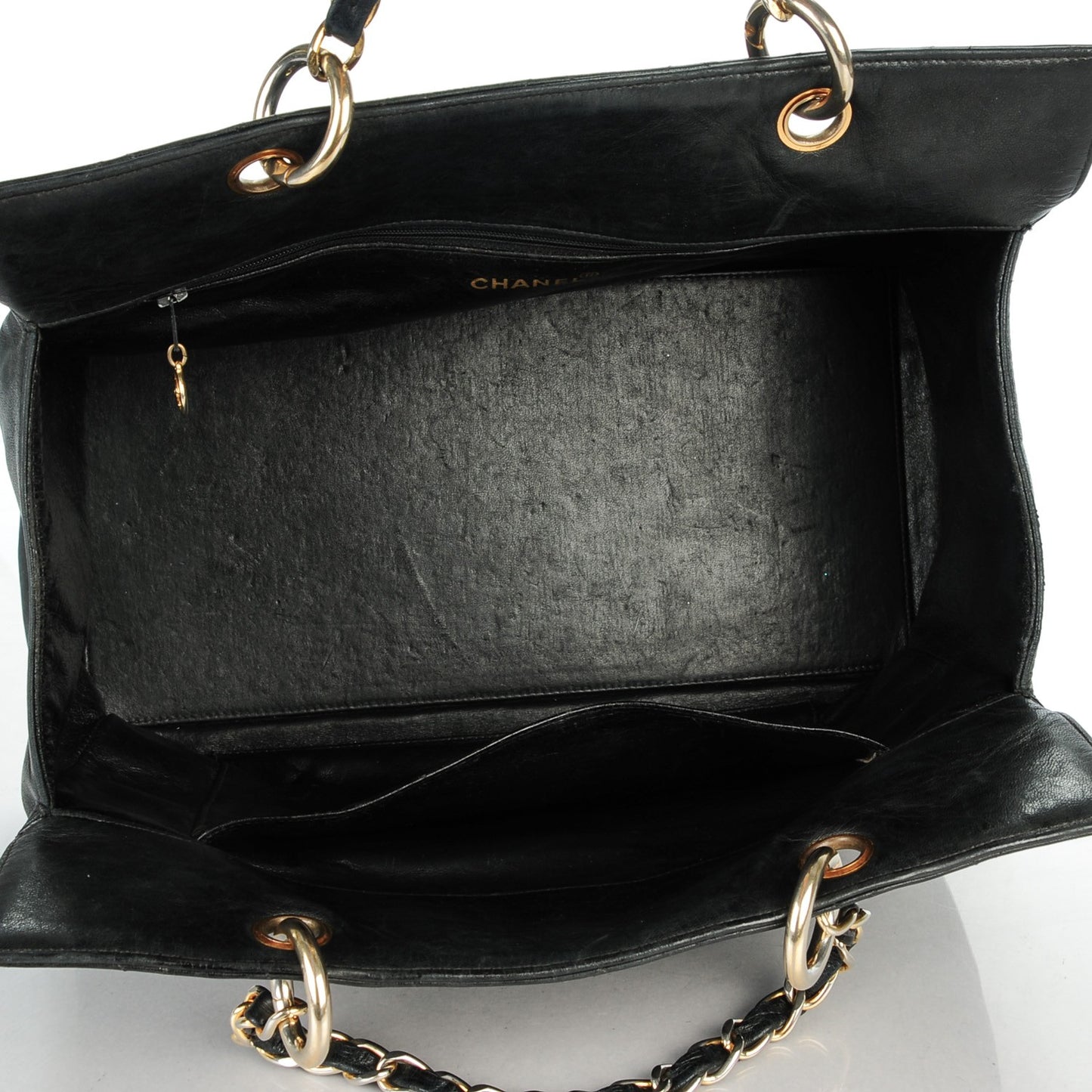 Lambskin Quilted Grand Shopping Tote GST Black