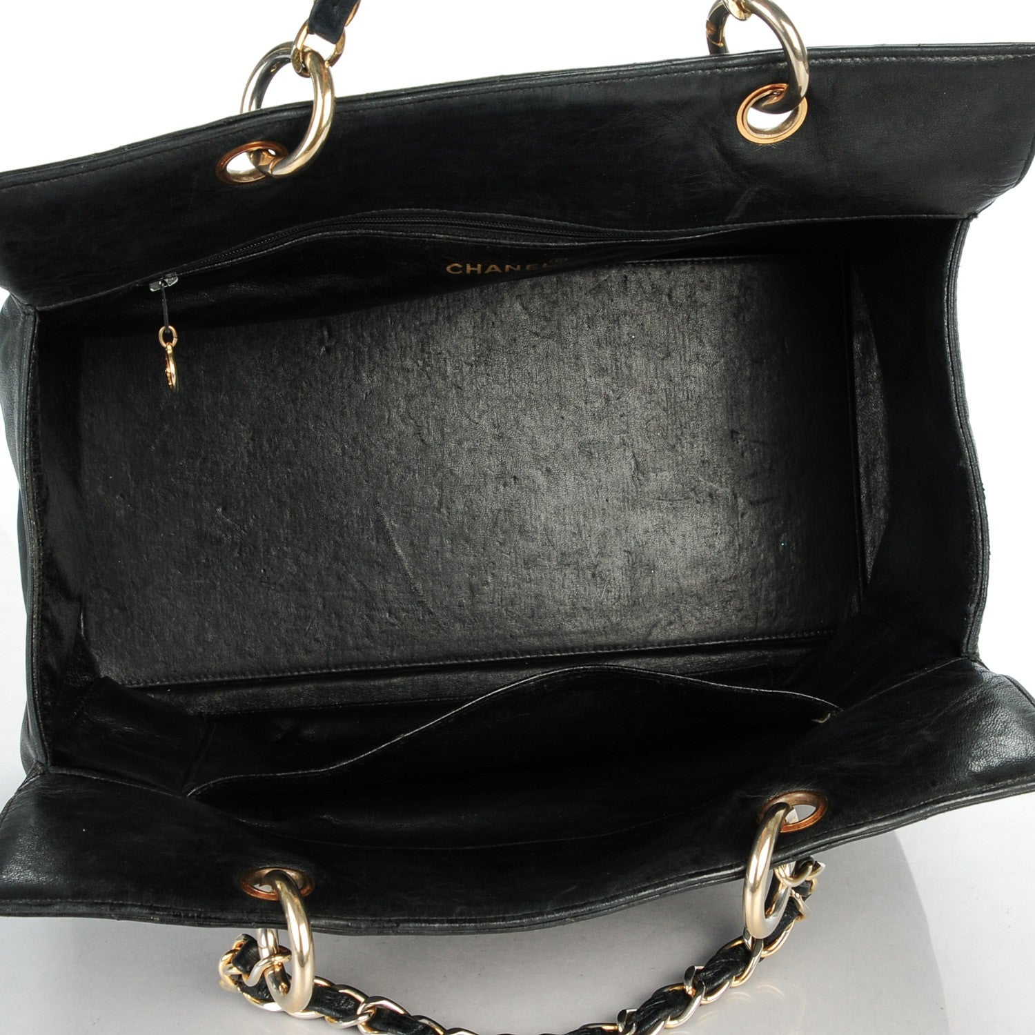 Chanel Lambskin Quilted Grand Shopping Tote GST Black 5 of 8