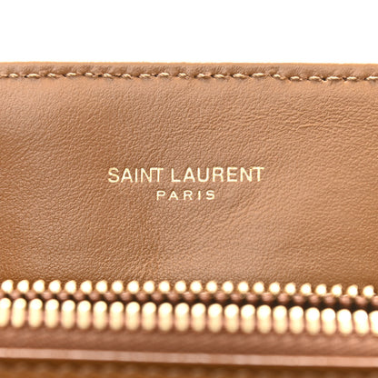 Saint Laurent Calfskin Y Quilted Monogram Medium Loulou Chain Satchel Dark Natural 6 of 13