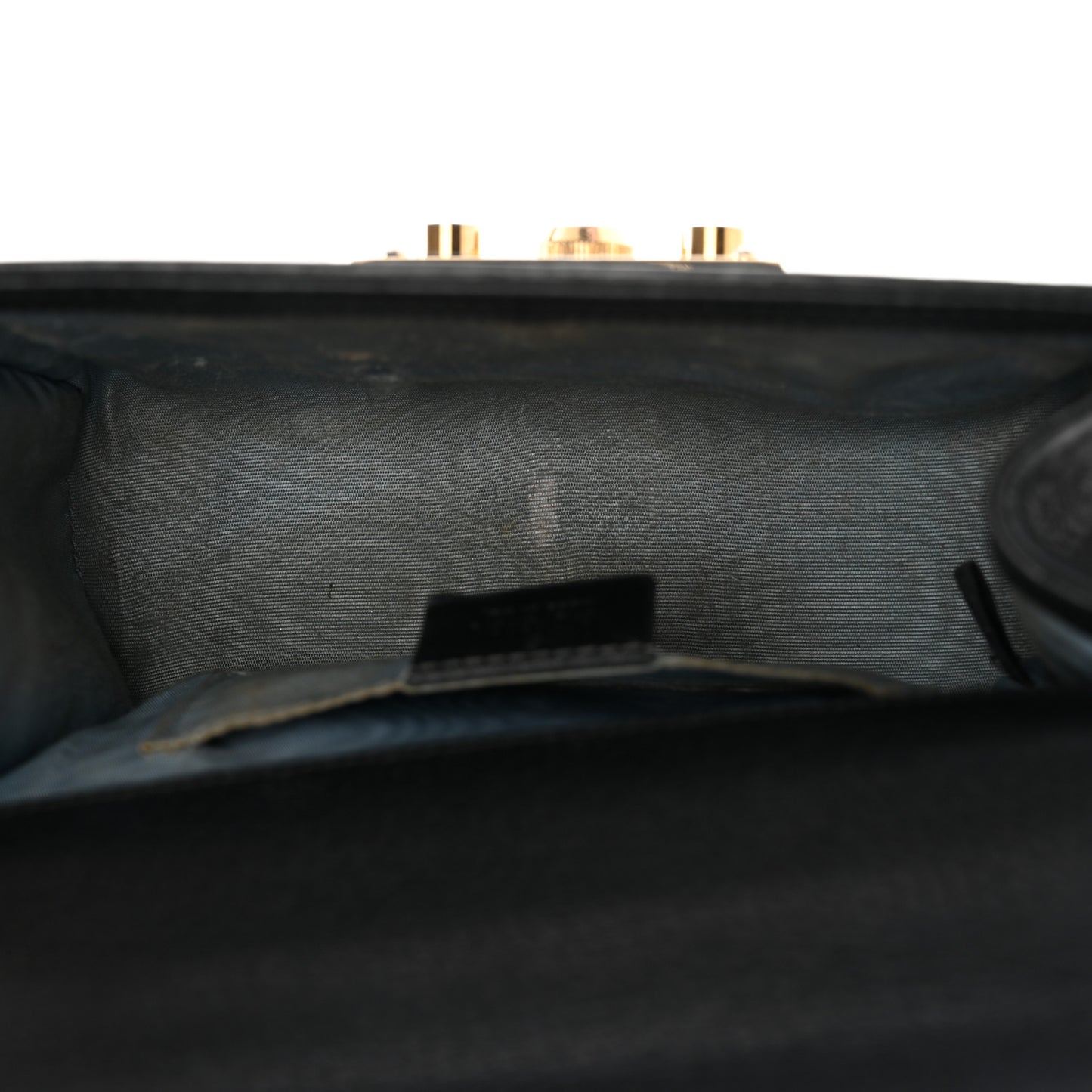 Grained Calfskin Bee Star Small Padlock Shoulder Bag Black