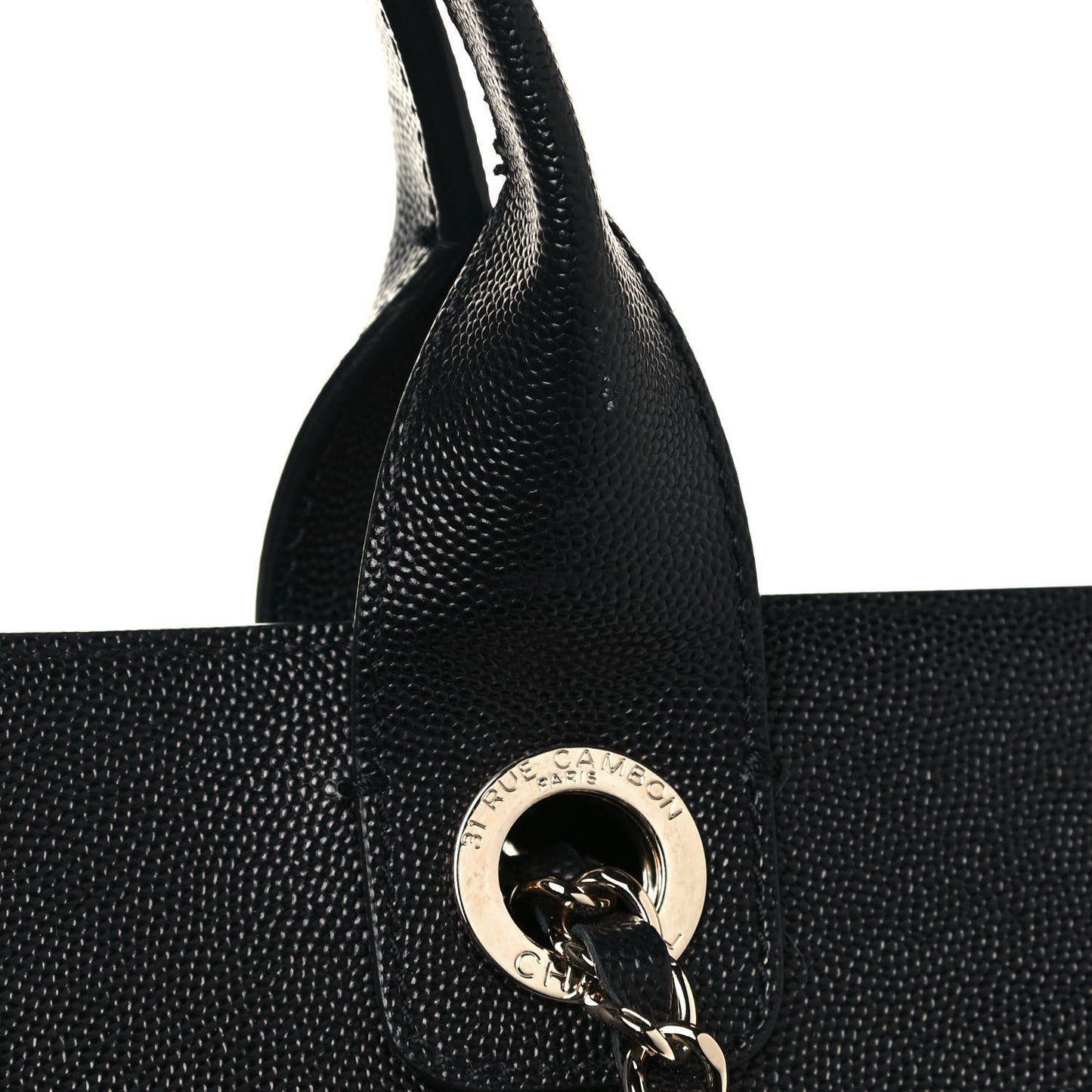 Caviar Medium Studded Deauville Tote Black